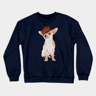 Cute Cowboy Chihuahua Dog T-Shirt Crewneck Sweatshirt